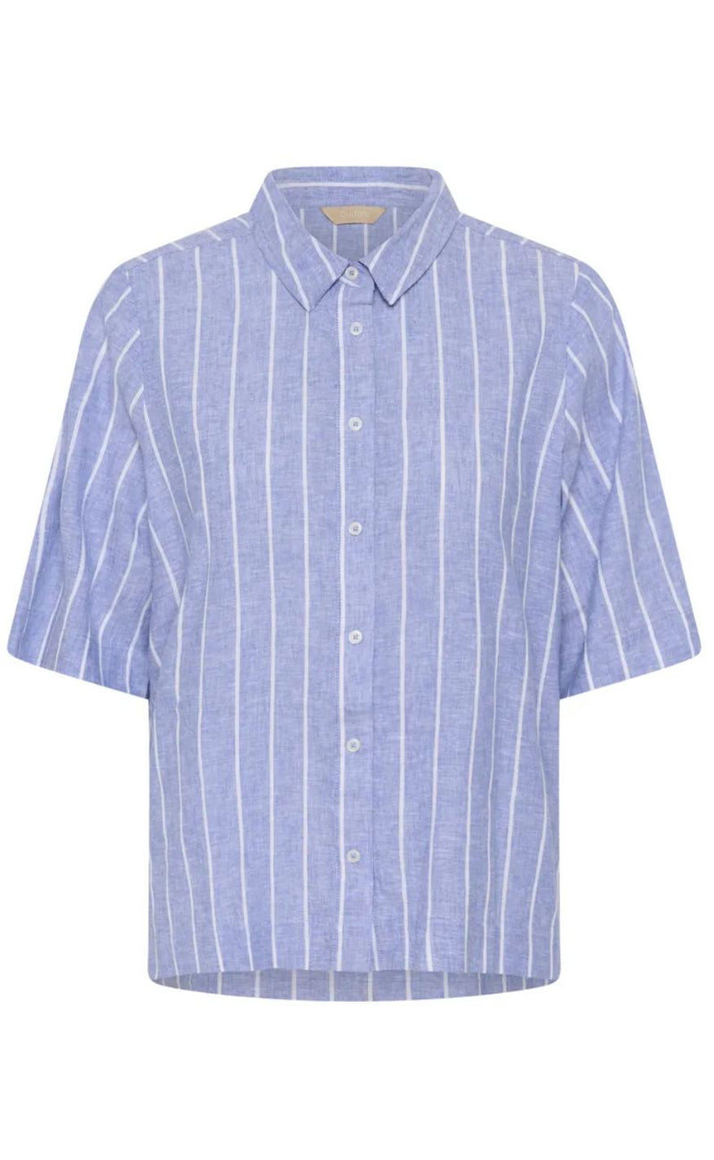 Culture Skjorte - Arletty - Powder Blue/Gardenia Stripe