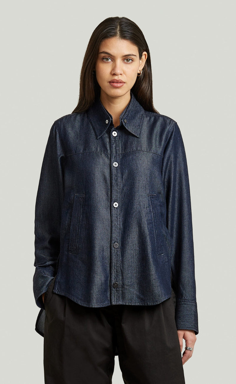 G-STAR Skjorte - Step Hem Pocket Wmn - Rinsed