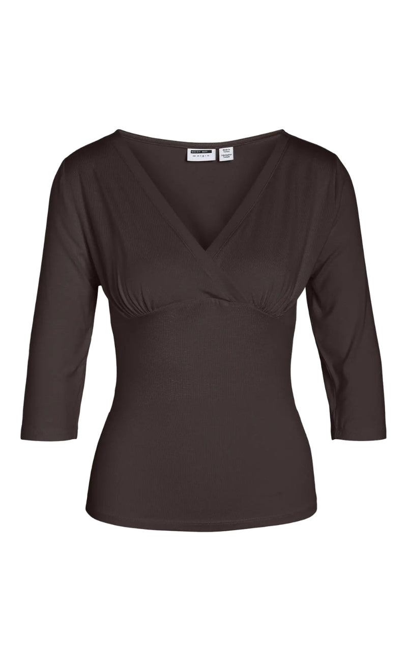 Noisy May Topp - June 3/4 V-Neck - Coffee Bean