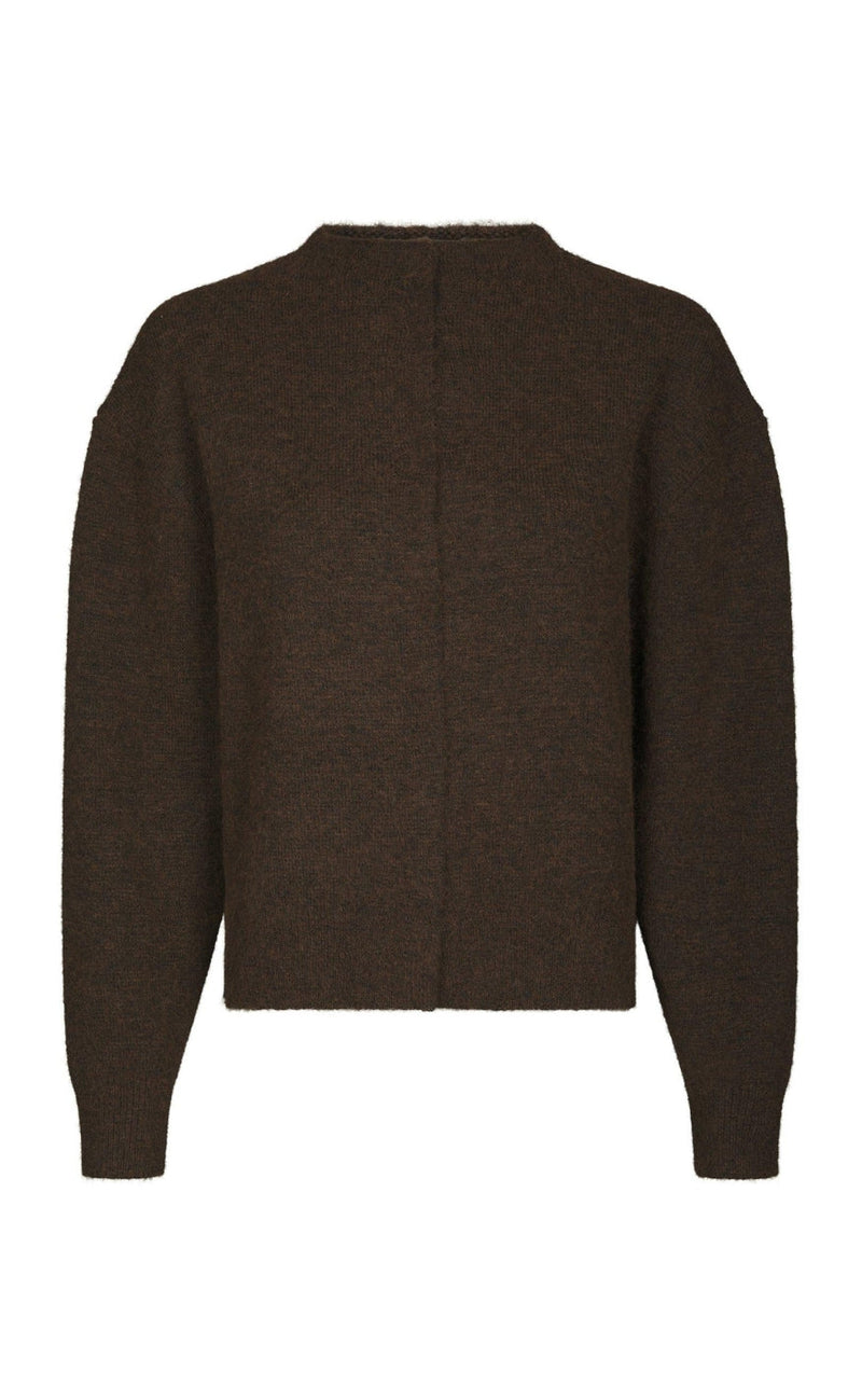 Neo Noir Cardigan - Dione Fluffy - Brown Melange