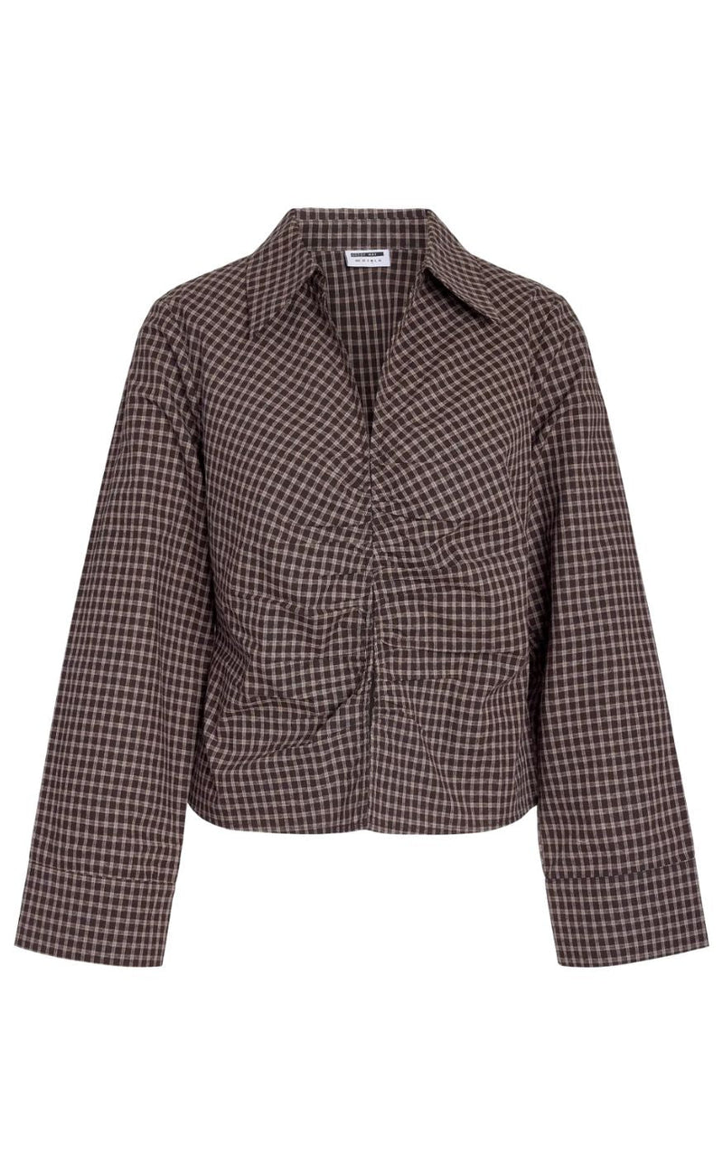Noisy May Skjorte - Trix - Chocolate Brown/Begie