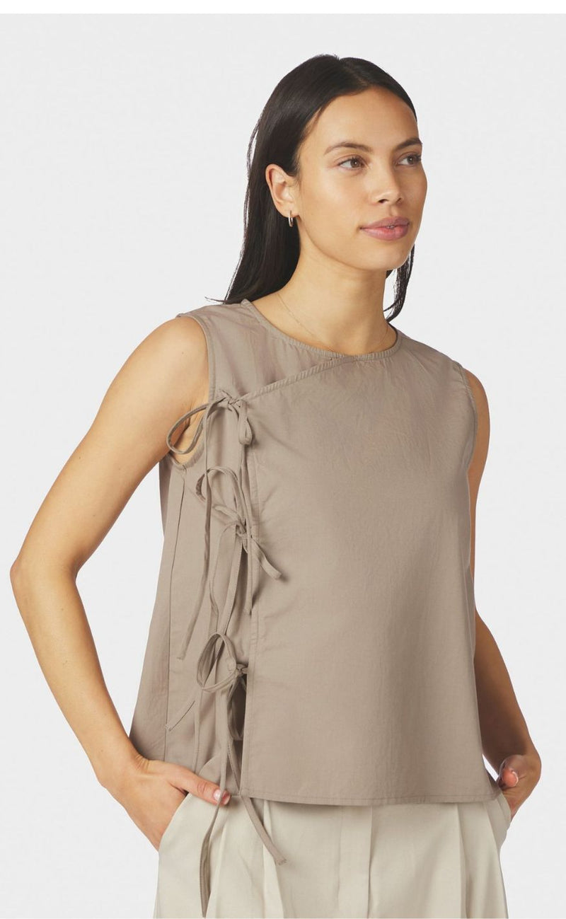 Neo Noir Topp - Lasa C poplin - Taupe