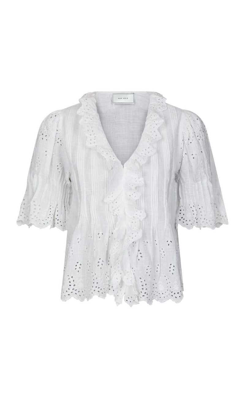 Neo Noir Bluse - Talise Emb - White