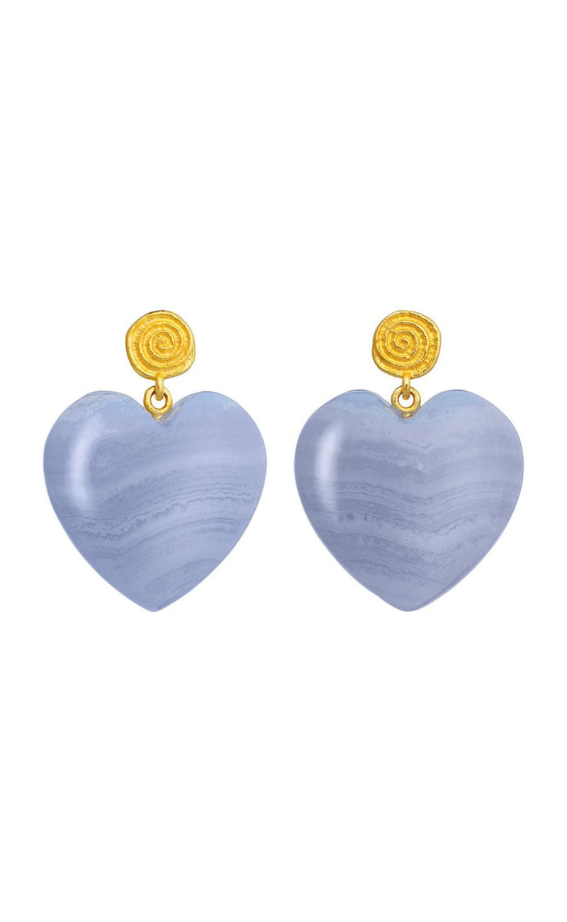 Maanesten Øreringer - Penny Blue Lace - Gold Colour
