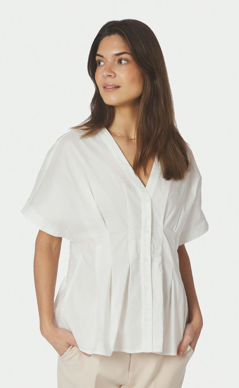 Neo Noir Bluse - Adamma Poplin - White