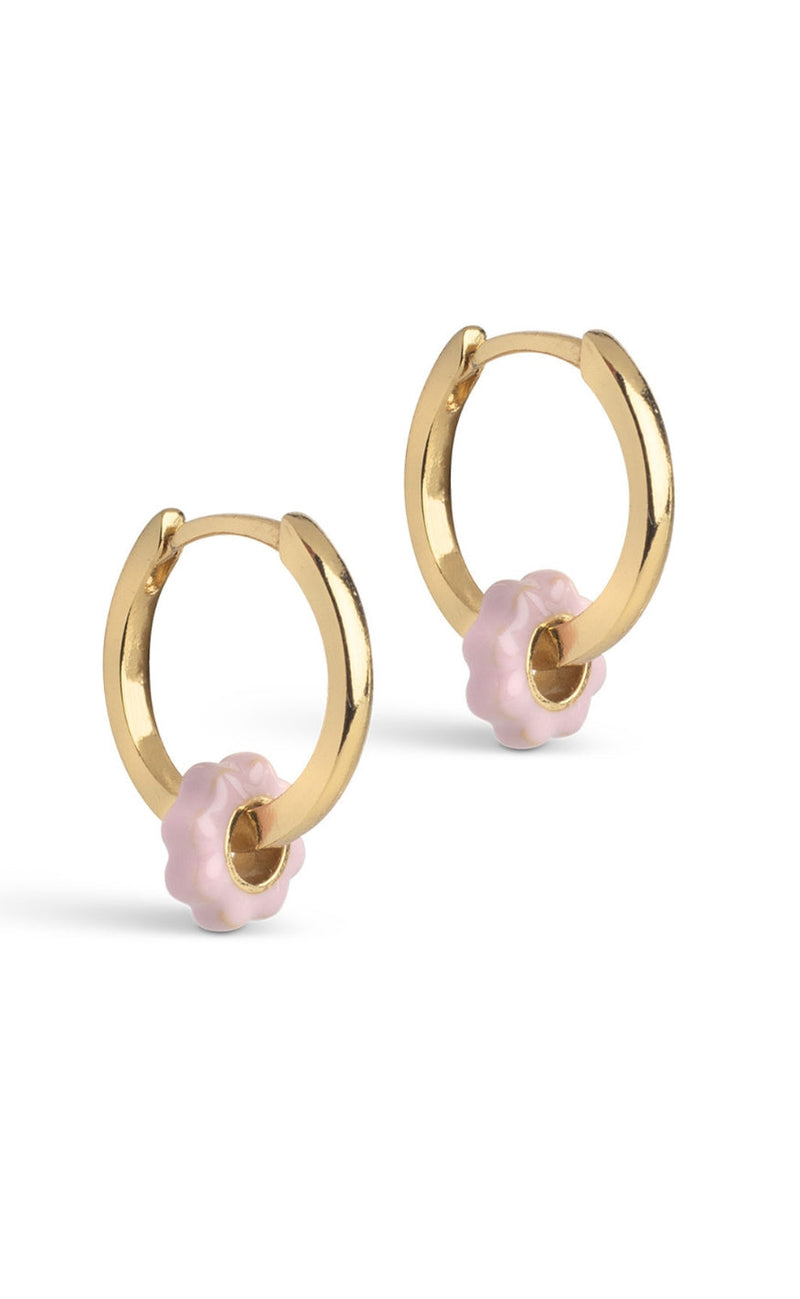 ENAMEL Copenhagen Øreringer - Tokens Flower Hoops - Light Pink