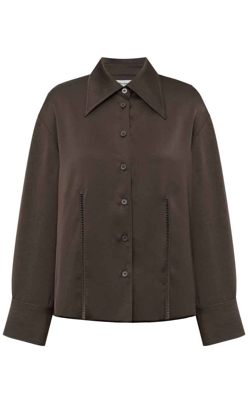 Lollys Laundry Skjorte - Sol - Dark Mokka