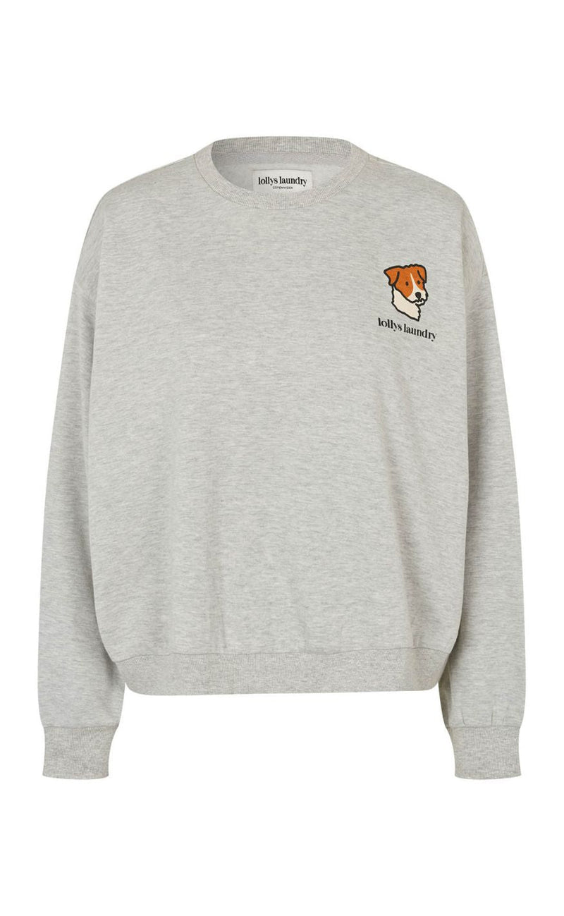 Lollys Laundry Sweatshirt - Sydney Dog - Light Grey Melange