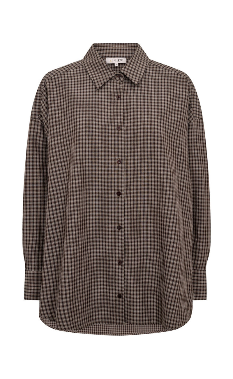 A-View Skjorte - Sonja Check - Dark Brown