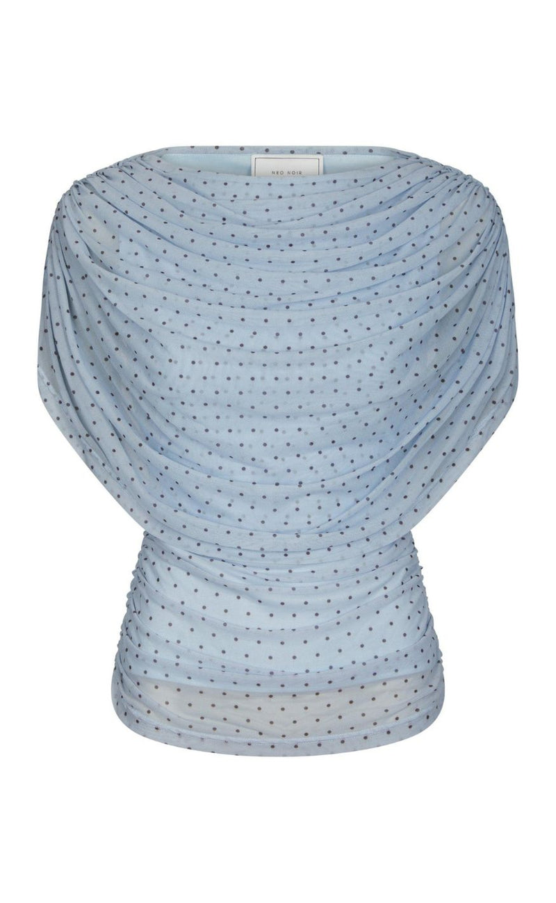 Neo Noir Topp - Cottuna Dot - Light Blue