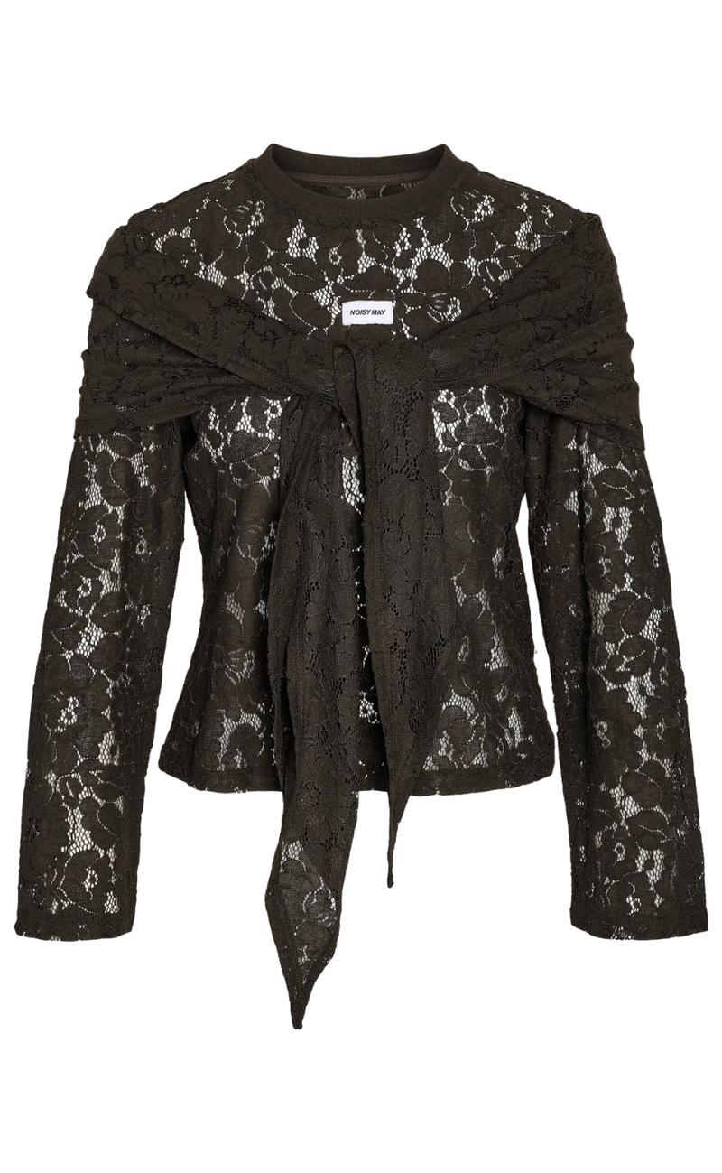 Noisy May Bluse - Venna Lace - Demitasse