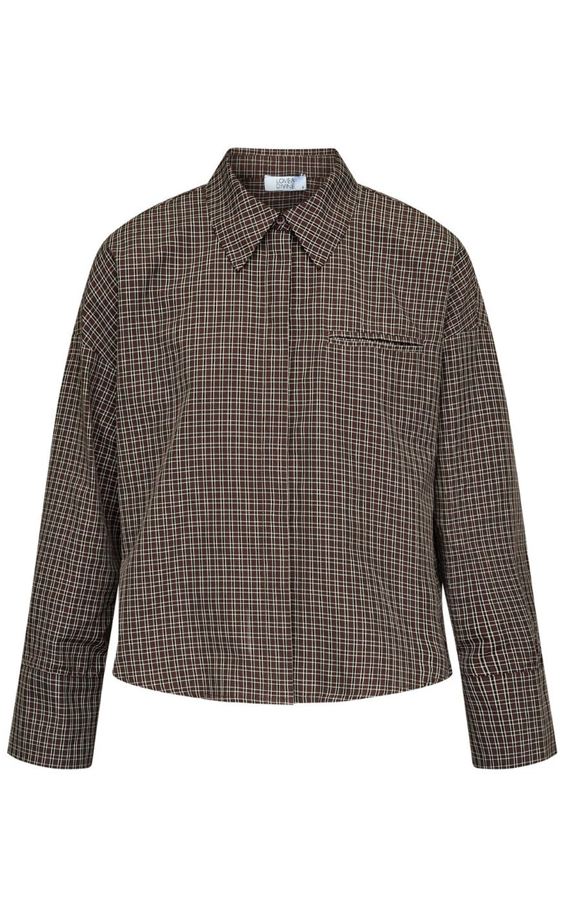 Love & Divine Skjorte - Love1495-4 - D. Chocolate Check
