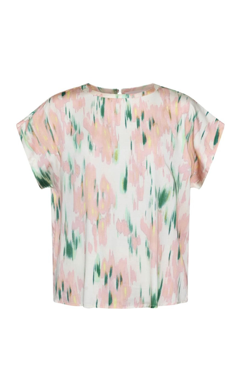 Sisters Point Topp - EMILY-SS - Green / Coral Graphic