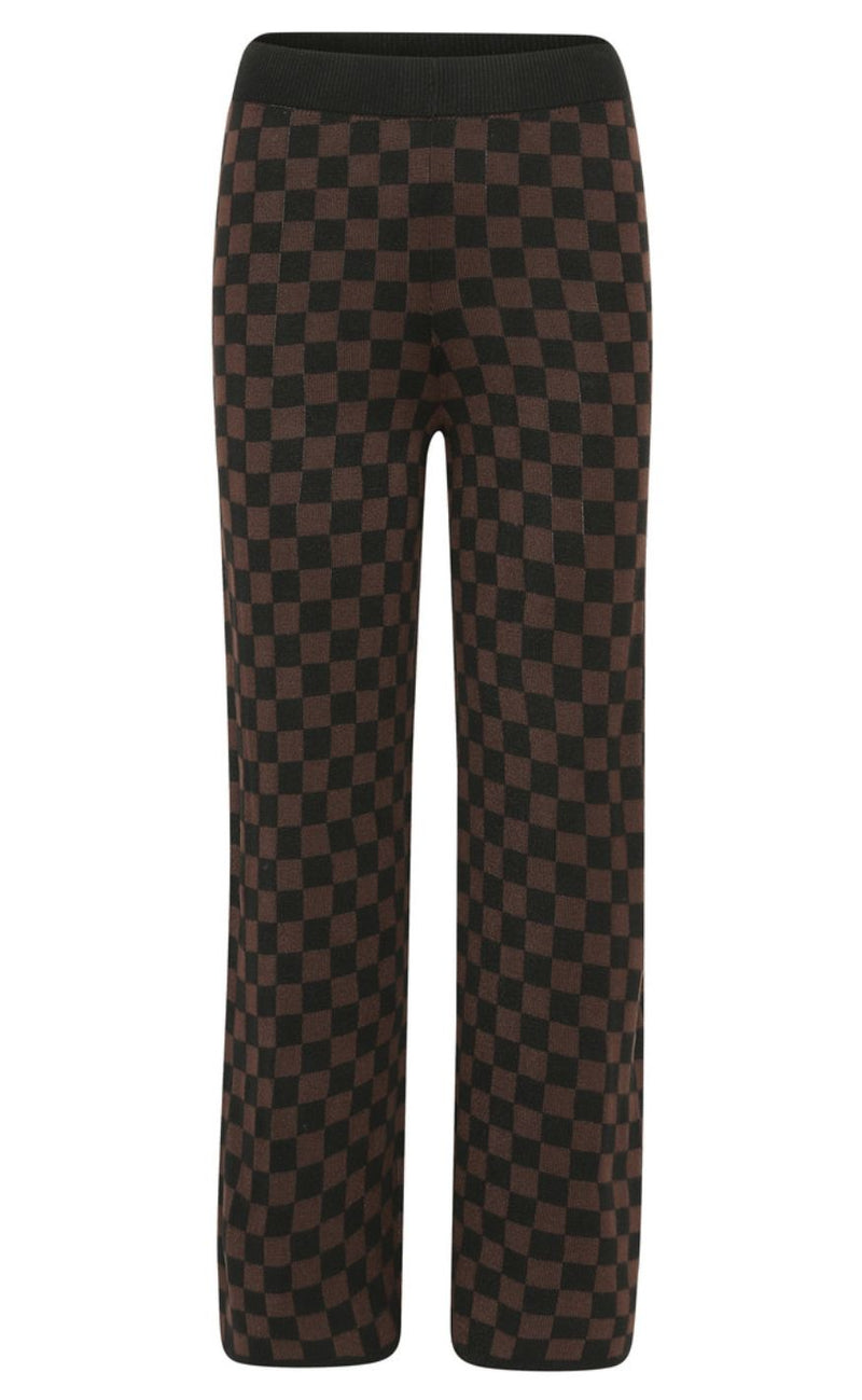 A-View Bukser - Kira Check - Black/Brown