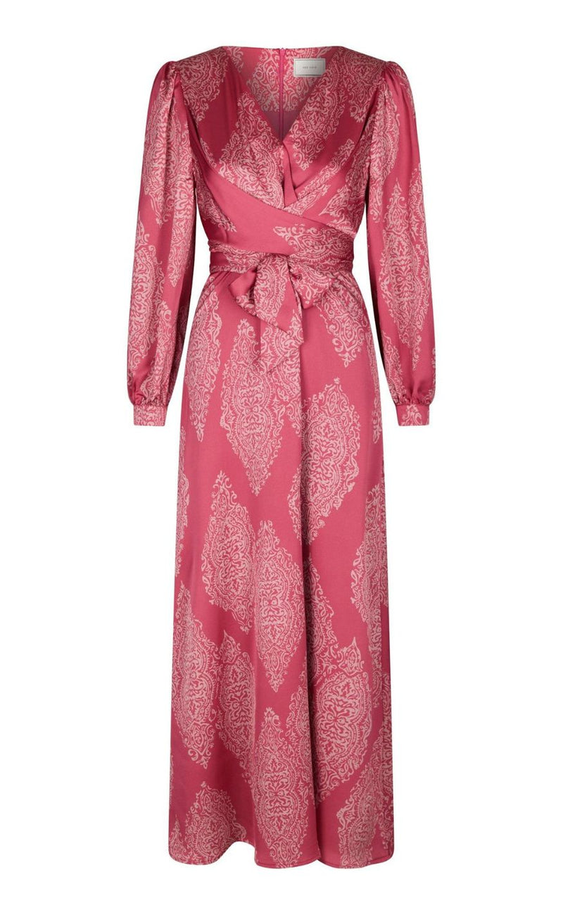 Neo Noir Kjole - Bretti Paisley Drop - Cherry Pink