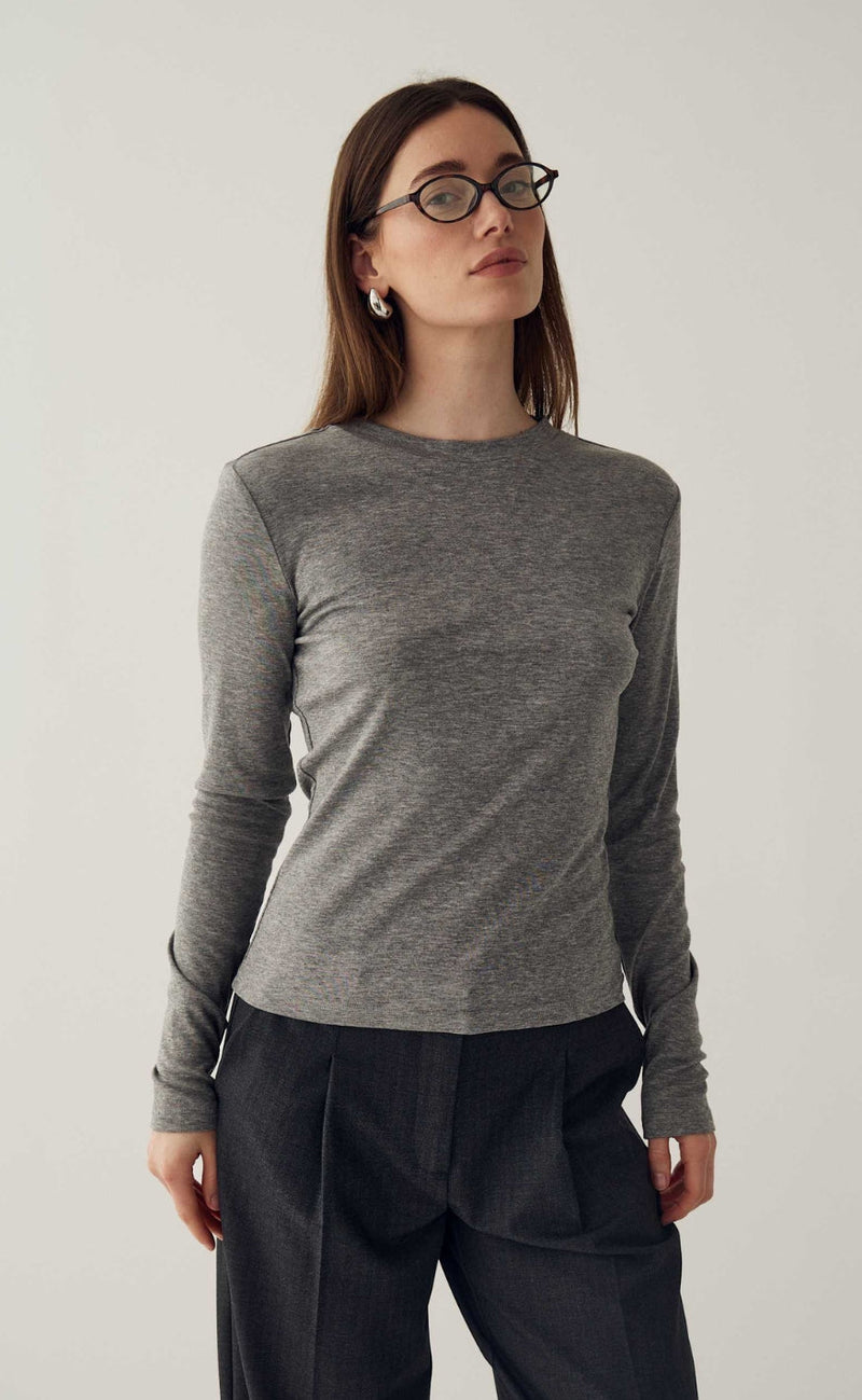 Noella Bluse - Lidie - Medium Grey Mel.