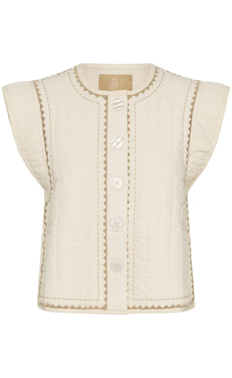 Culture Vest - Berglind Embroidery - Whitecap