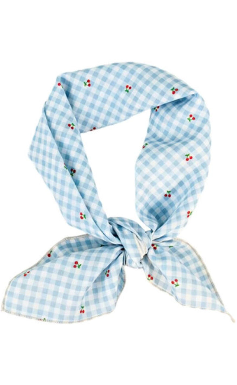 Tim & Simonsen Skjerf - Ulrika Cotton - Blue-Red Cherry