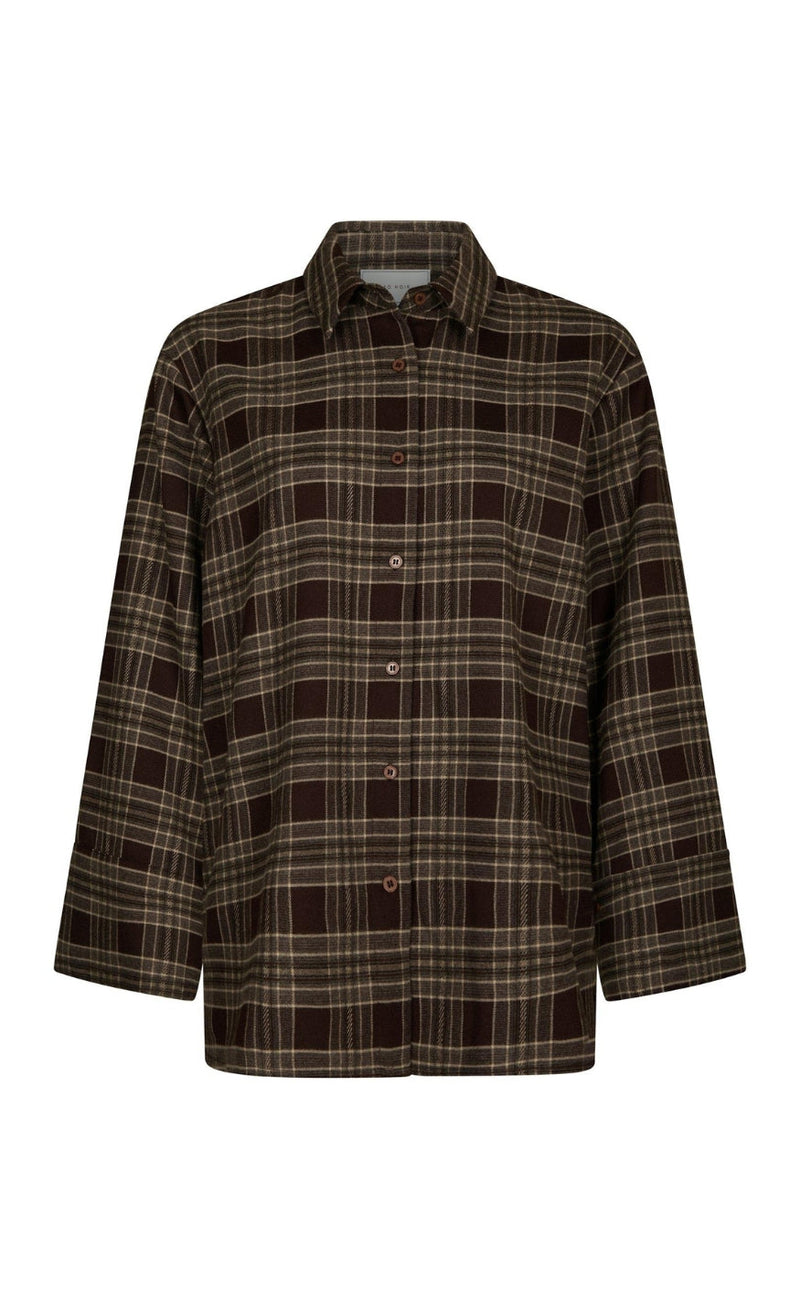 Neo Noir Skjorte - Dita Flannel Check - Brown