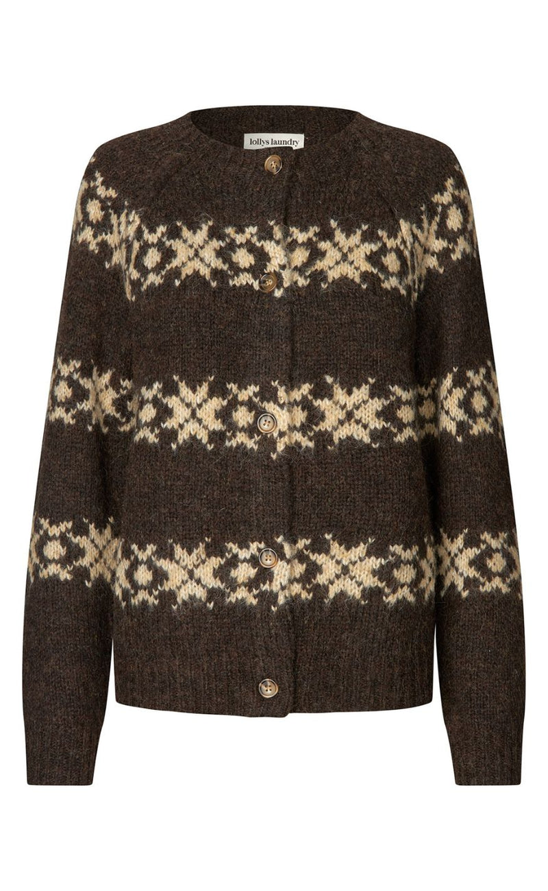 Lollys Laundry Cardigan - Padova - Dark Mokka