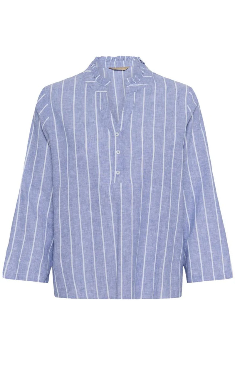 Culture Bluse - Arletty - Powder Blue/Gardenia Stripe