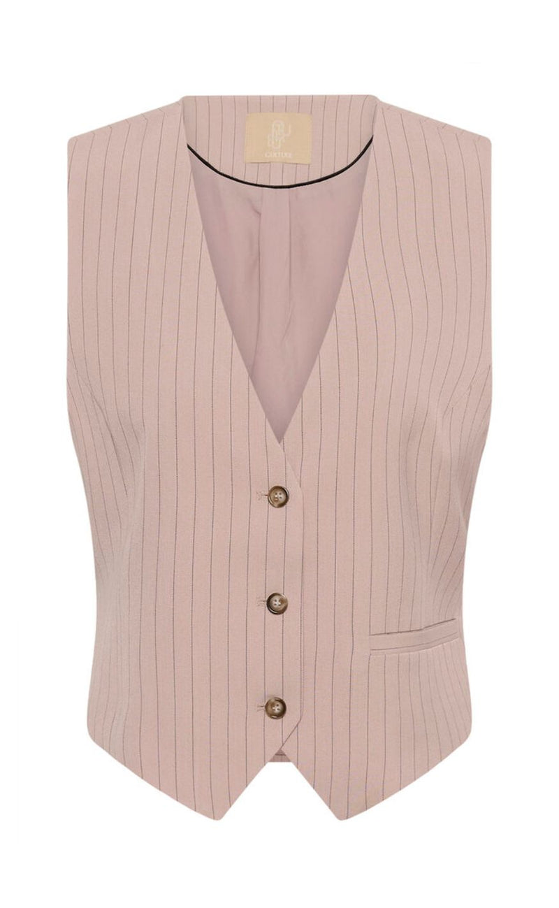 Culture Vest - Cecilie - Pale Mauve Pinstripe