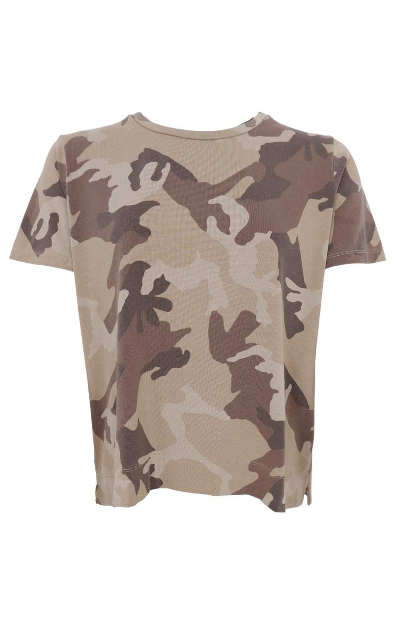 Black Colour T-shirt - Zelda - Brown Camouflage