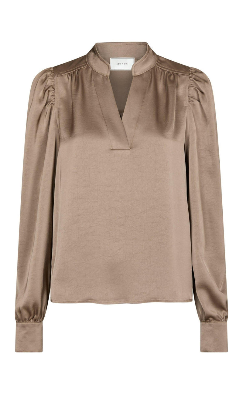 Neo Noir Bluse - Rosslyn Heavy Sateen - Dark Taupe