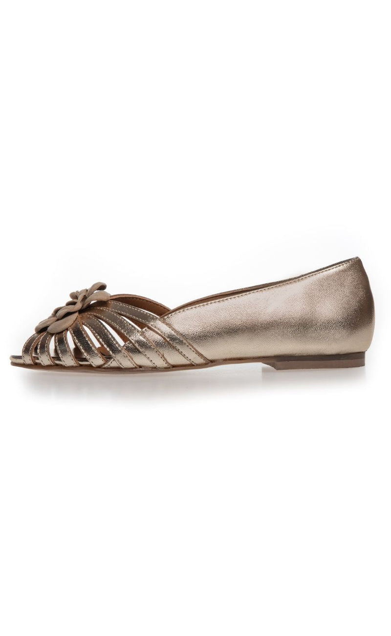 Copenhagen Shoes Ballarinaer - La Femme - Gold/Almond