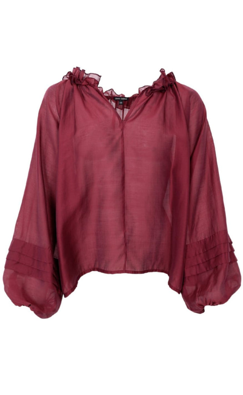 Black Colour Bluse - Linda - Plum