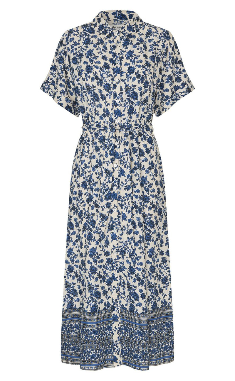 Lollys Laundry Kjole - Blake Midi - Blue