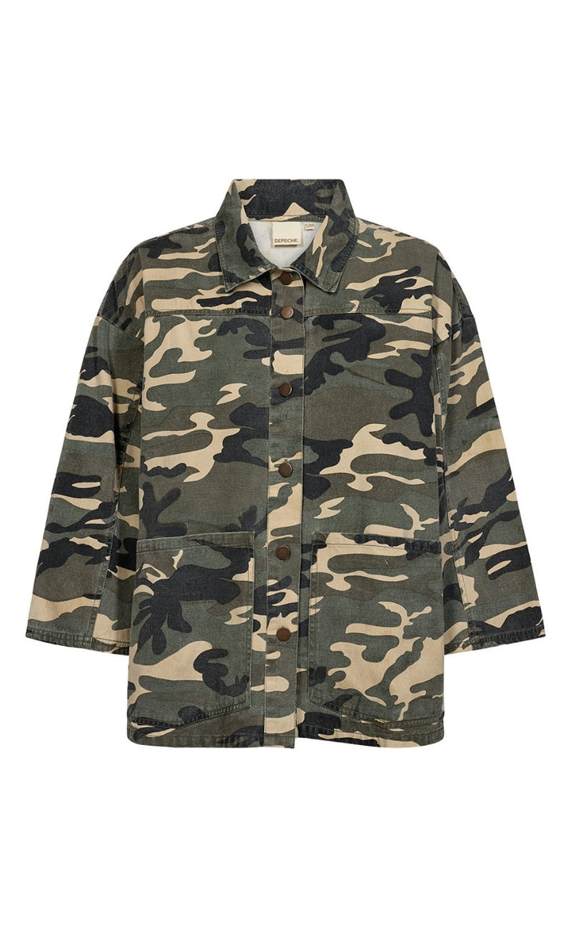 Depeche Skjorte - Tonja - Khaki Printed