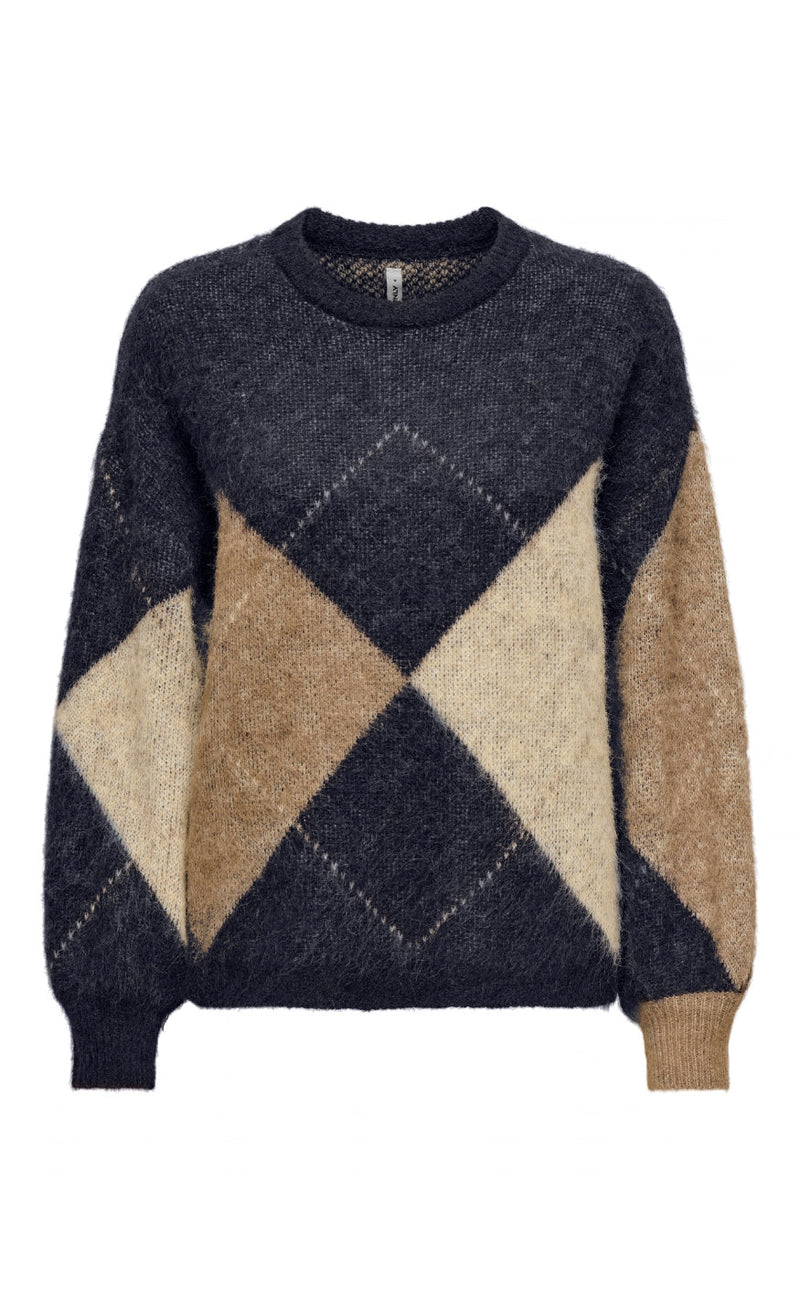 ONLY Genser - Noeme - Night Sky Cocoa Creme/Biscotti/Melange/Argyle