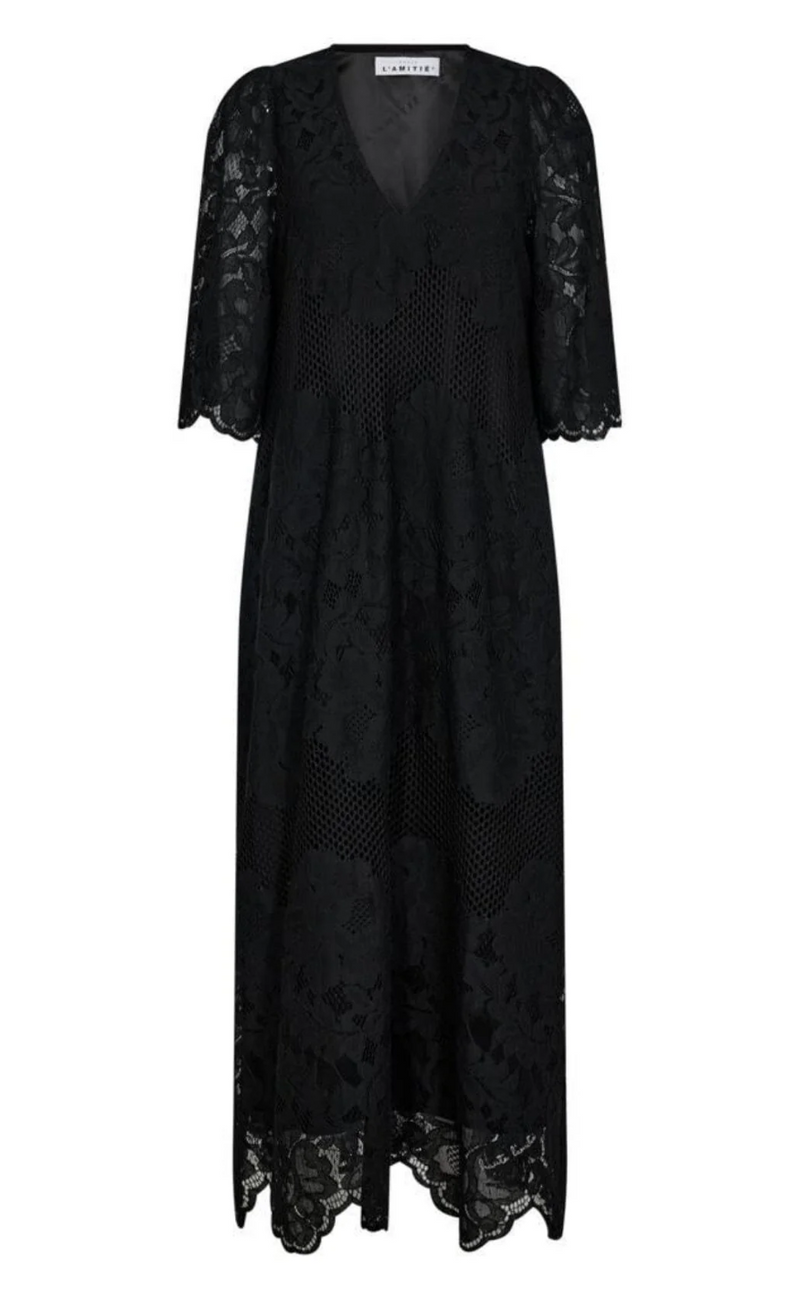 Haute L'Amitié Kjole - Curvey Lace Hem - Black