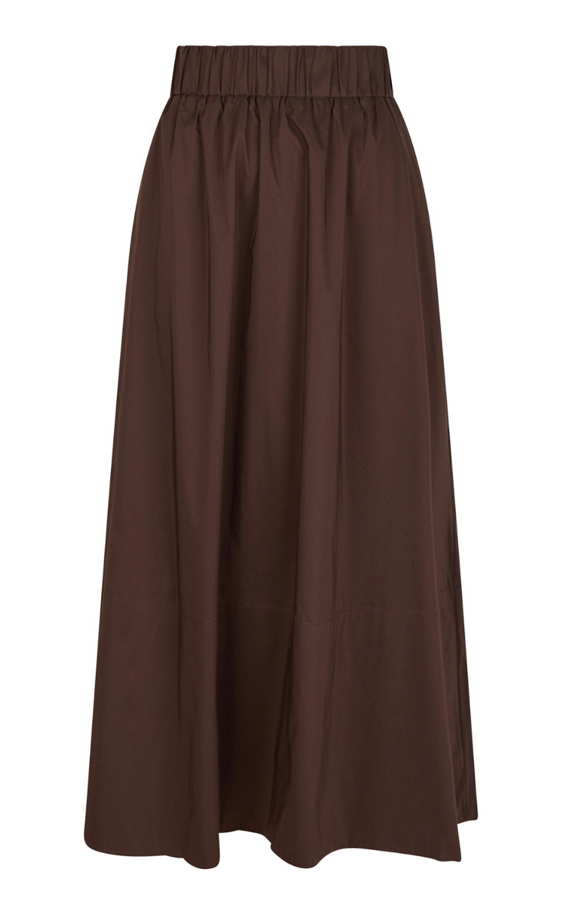 Neo Noir Skjørt - Yara Poplin - Dark Brown