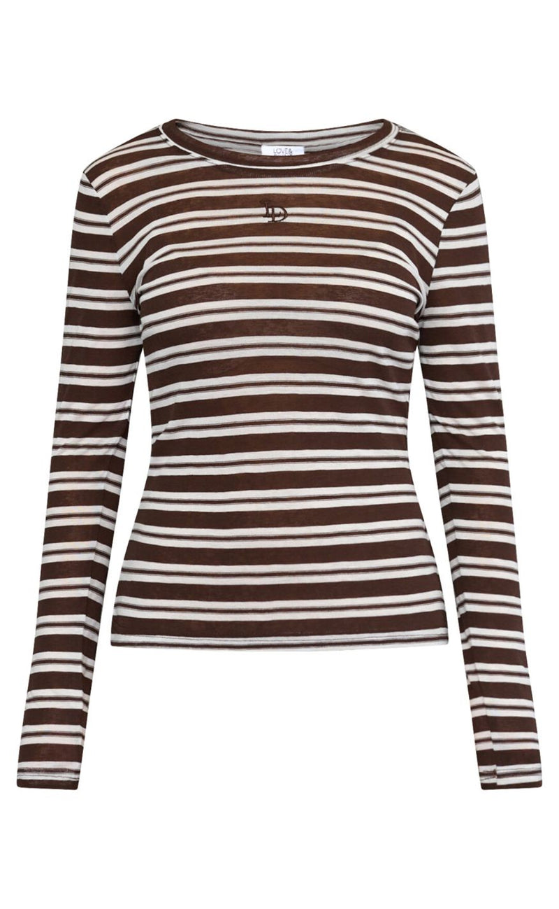 Love & Divine T-shirt - Love1625 - Brown Stripes