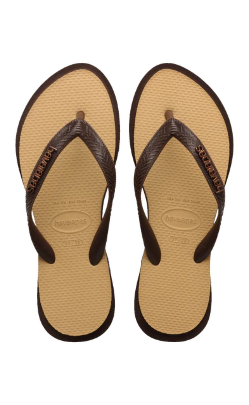 Havaianas Klipklappere - Topp Point Fusion - Dark Brown/Golden