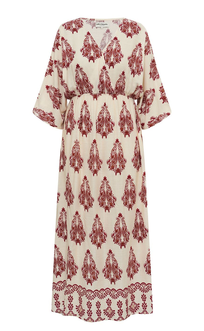 Lollys Laundry Kjole - SavannahLL Maxi 3/4 - Creme