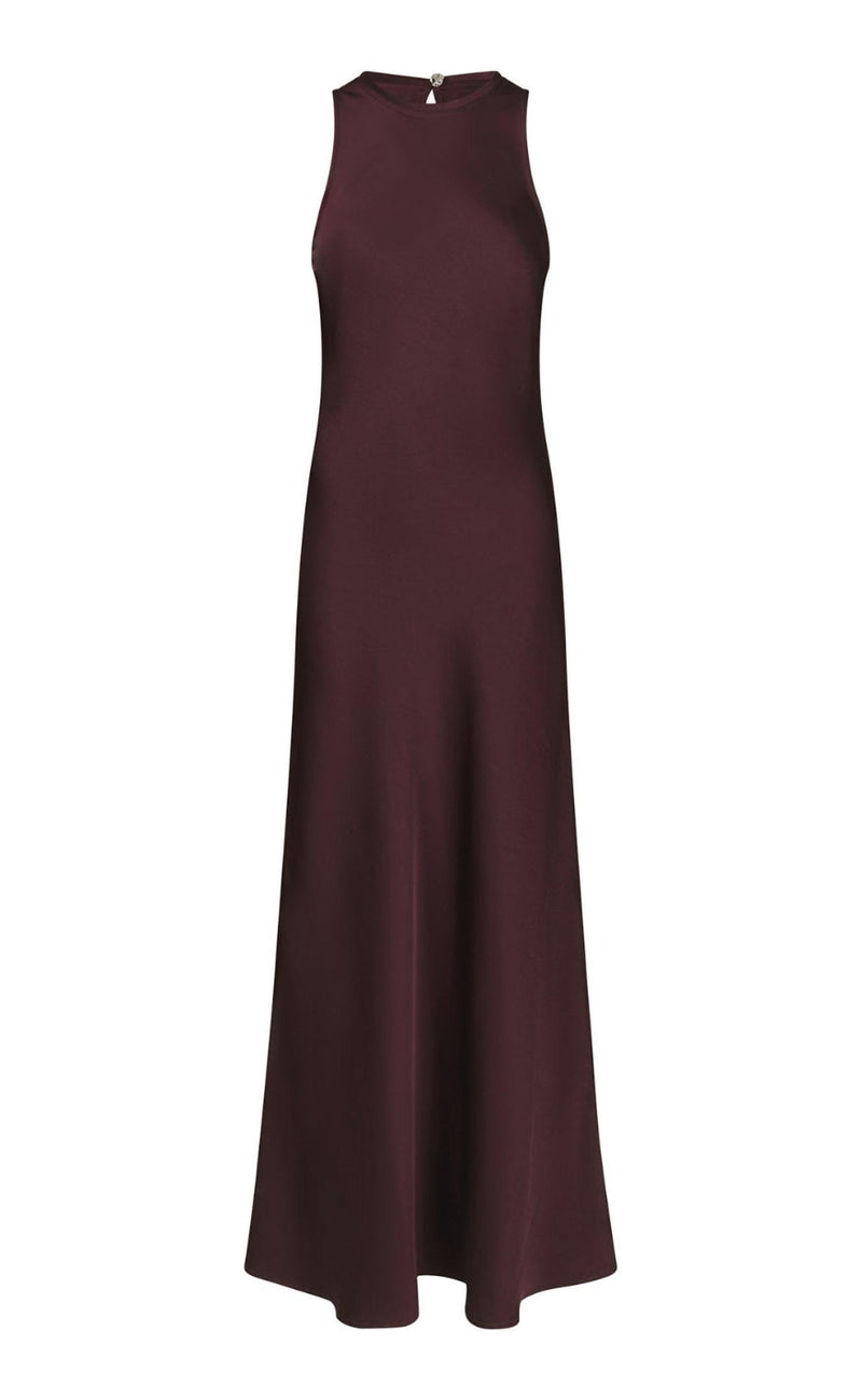 Neo Noir Kjole - Celinie Heavy Sateen - Burgundy