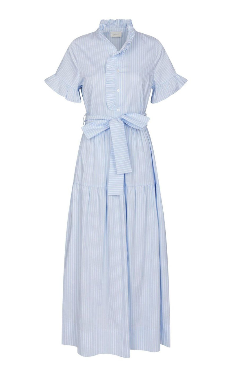 Neo Noir Kjole - Nellie Soft Stripe - Light Blue