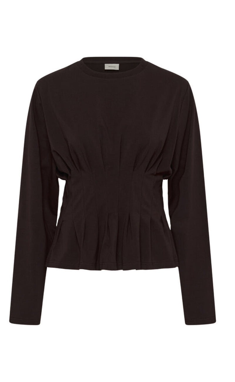 Gestuz Bluse - Inez LS - Ganache