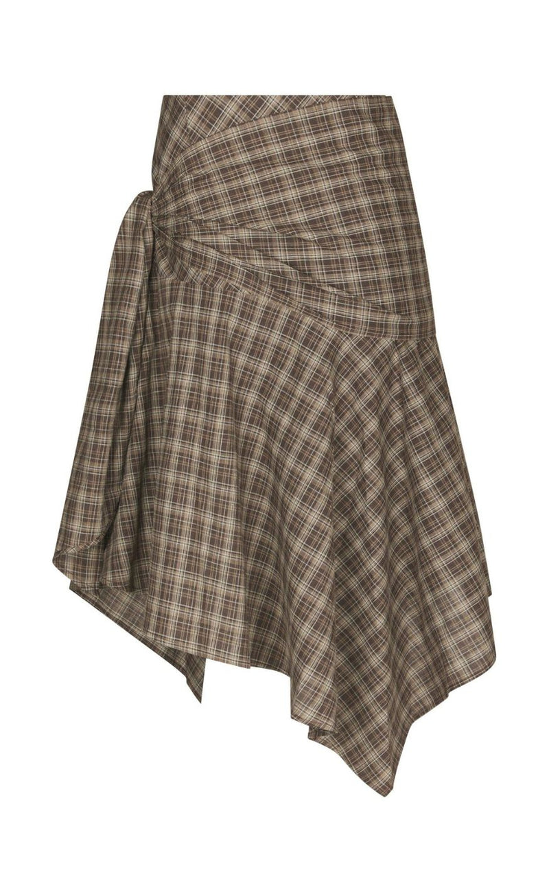 Neo Noir Skjørt - Sabella - Brown Check