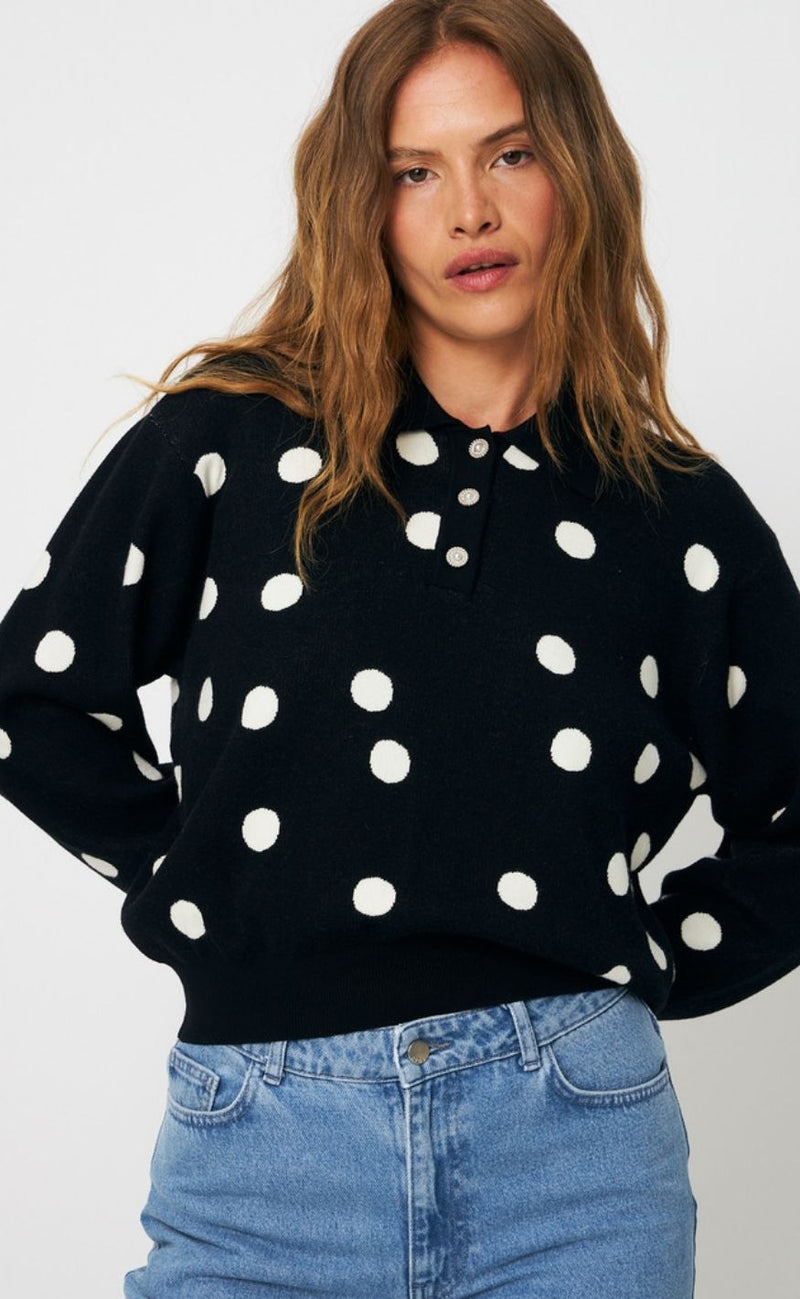 Cras Pullover - Love - Black White Dot