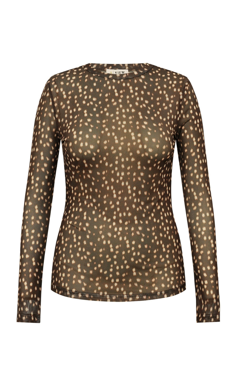 A-Vew Bluse - Silke Bambi - Dark Brown