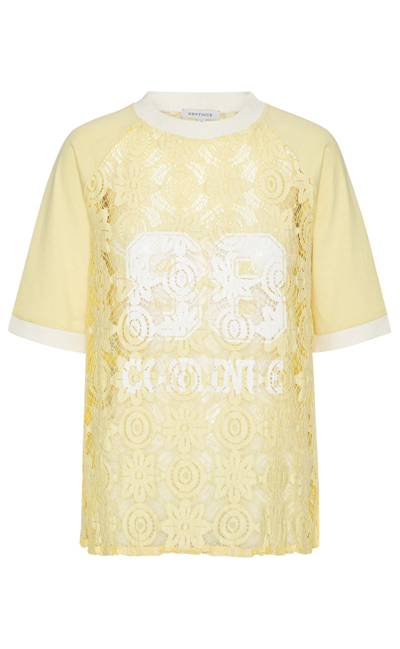Continue Bluse - Conni 88 Lace - Light Yellow