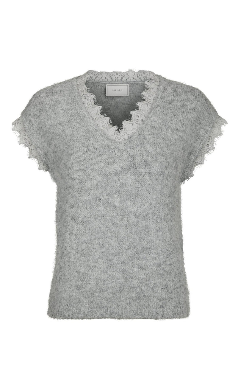 Neo Noir Vest - Vivane Lace - Grey Melange