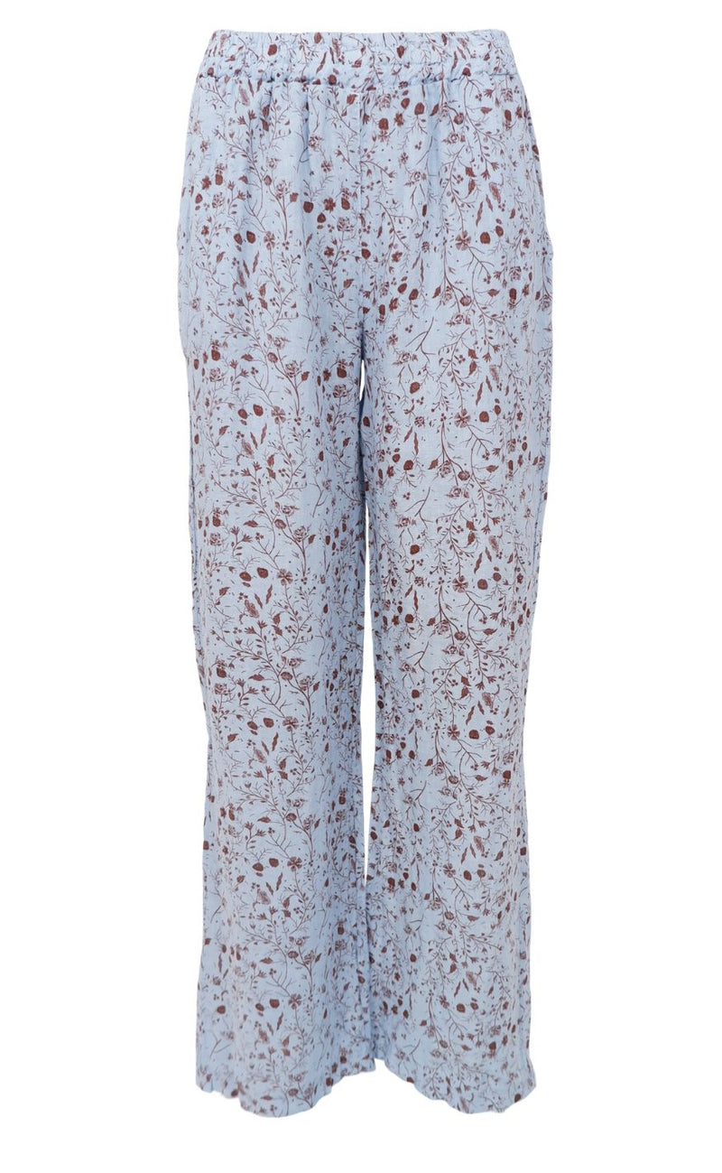 Black Colour Bukser - Melina Wide Linen - Floral