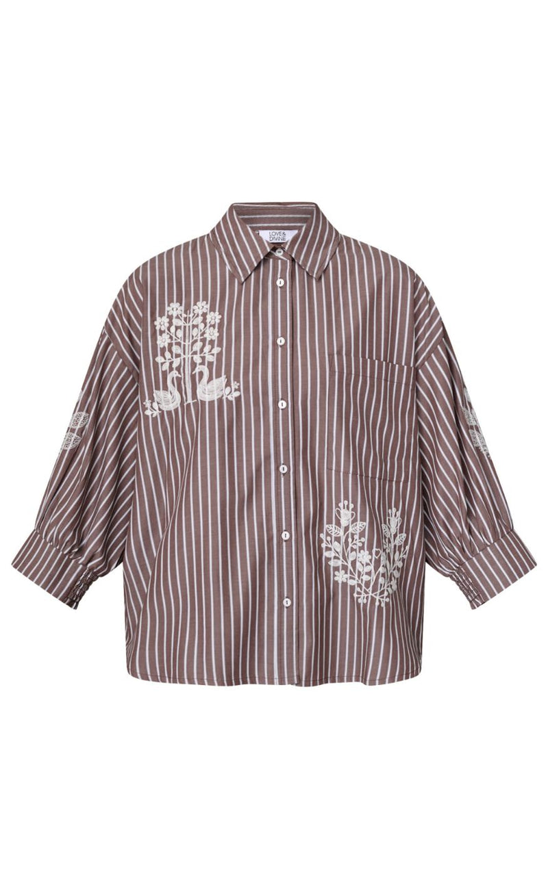 Love & Divine Skjorte - Love1604-3 - Brown Stripes
