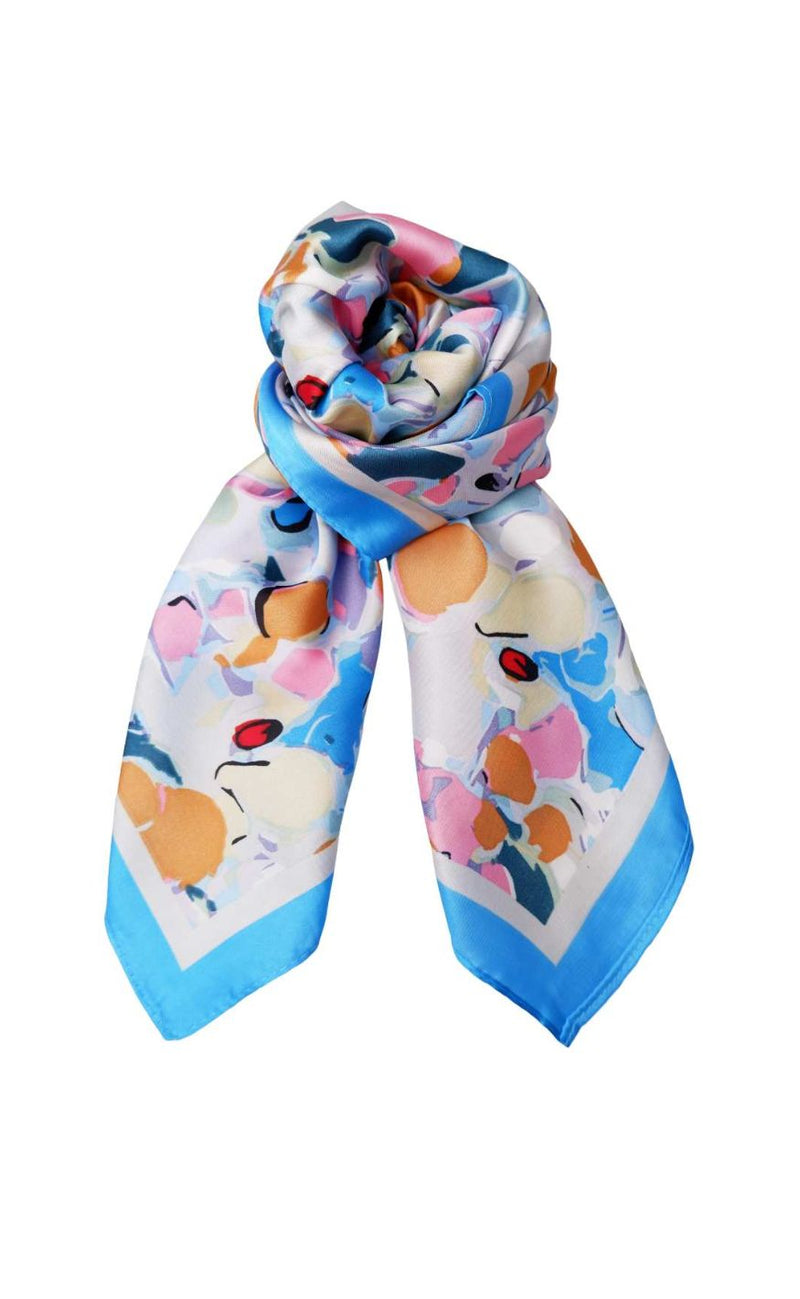 Black Colour Skjerf - Leeva Mini - Blue Multi