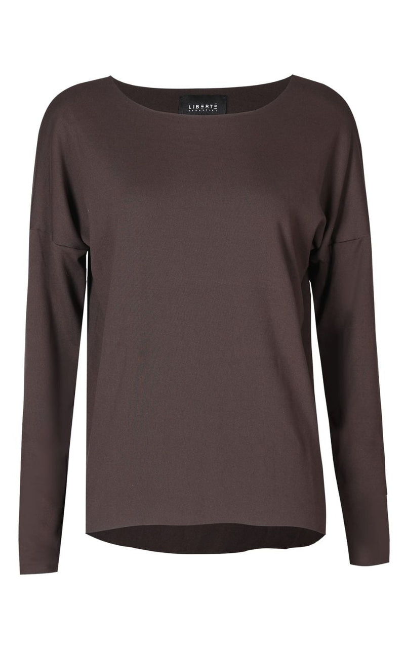 Liberte Topp - Alma Fleece - Dark Chocolate